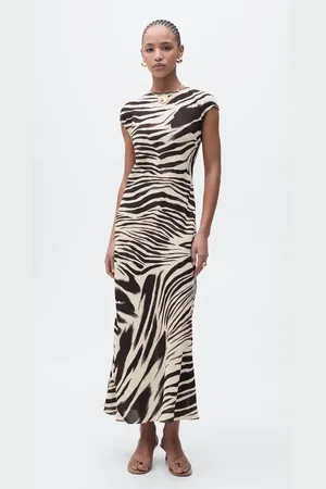MANGO Zebra-print midi-dress