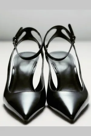 MANGO Patent leather-effect heeled shoes