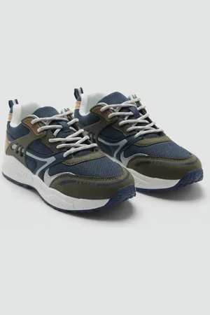MANGO Lace-up mixed sneakers