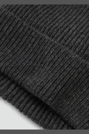 MANGO Wool and cashmere-blend ribbed hat