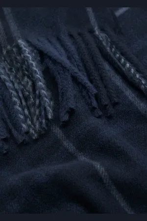 MANGO Check fringed scarf