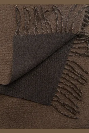 MANGO Two-tone fringed scarf