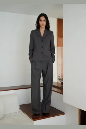MANGO Straight button suit blazer