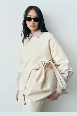 MANGO Leather-blend shopper bag