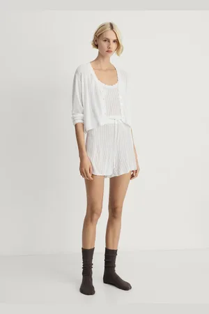 MANGO Pyjama cardigan with openwork detail