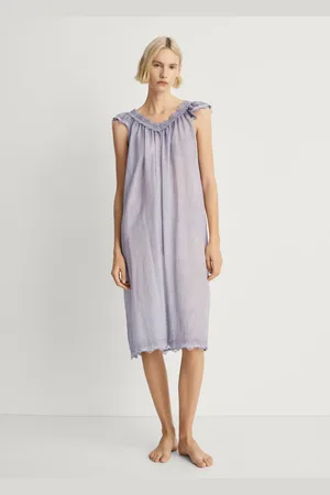 MANGO Overdyed lace cotton nightdress