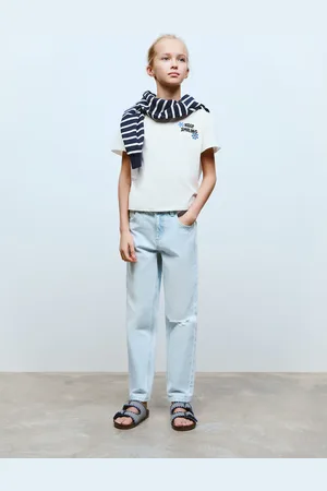 MANGO Cotton t-shirt with printed message