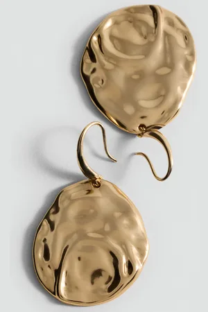 MANGO Textured coin earrings