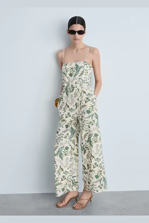 MANGO Printed jumpsuit with bow