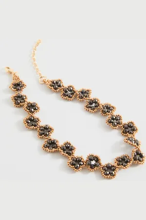 MANGO Flower crystal necklace