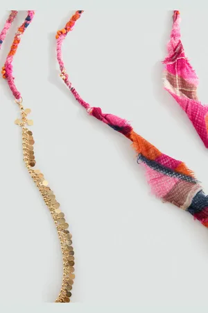 MANGO Long triple necklace