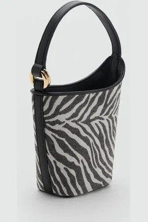 MANGO Zebra-print bucket bag