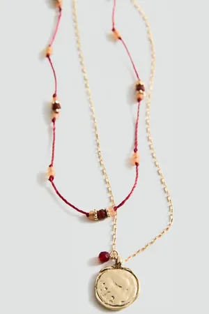 MANGO Combined double-pendant necklace
