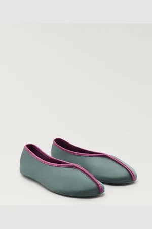 MANGO Satin ballet flats with contrast piping