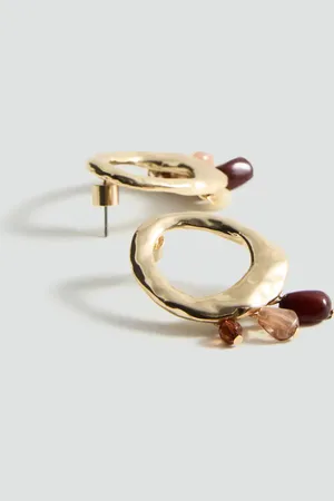 MANGO Circular-design earrings with ball detail