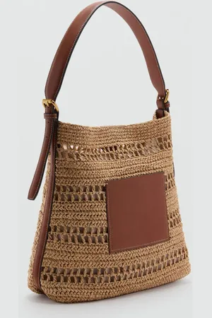 MANGO Natural fibre shoulder bag
