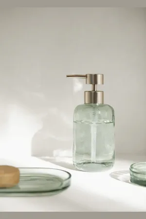 MANGO Cylindrical glass soap dispenser