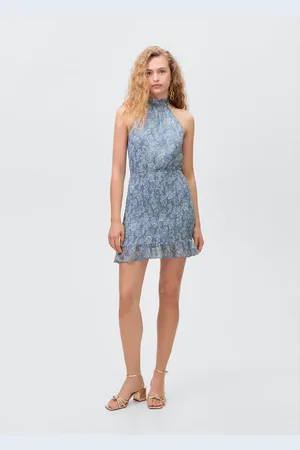 MANGO Halter-neck printed dress