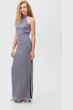 MANGO Halter-neck printed dress