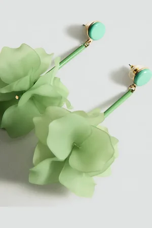 MANGO Hanging floral earrings