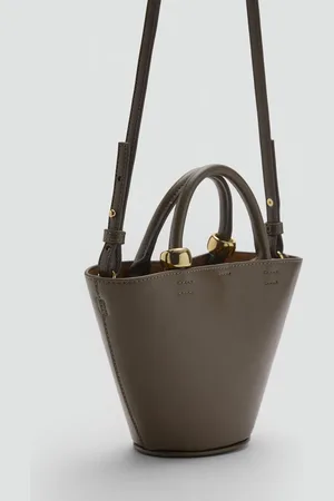 MANGO Mini shopper bag with metallic detail