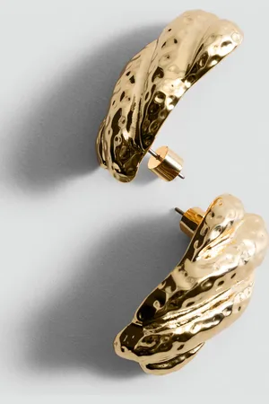 MANGO Textured-relief earrings