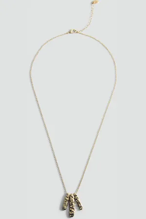 MANGO Textured beaded necklace