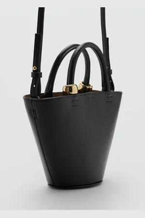 MANGO Mini shopper bag with metallic detail