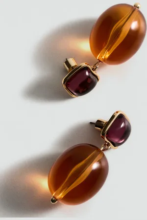 MANGO Resin hanging bead earrings