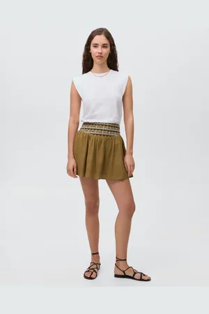 MANGO Short skirt with embroidered waist
