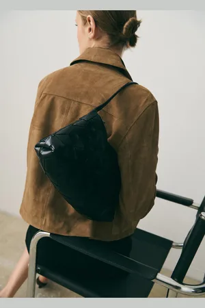 MANGO Braided leather shoulder bag
