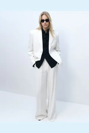 MANGO Straight button suit blazer