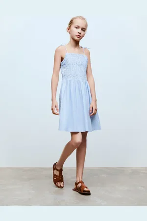 MANGO Striped gathered dress