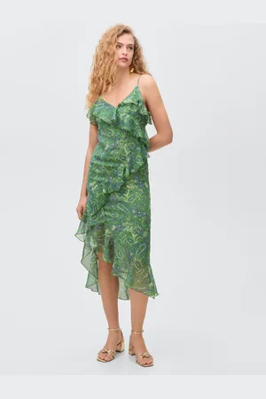 MANGO Ruffled printed dress