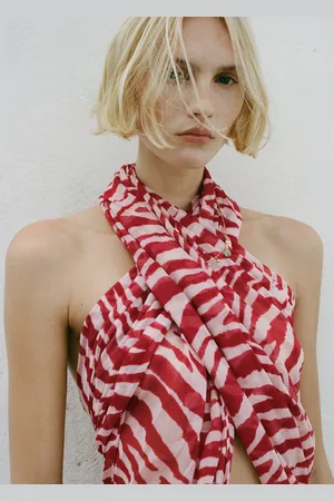 MANGO Cotton-blend zebra-print scarf
