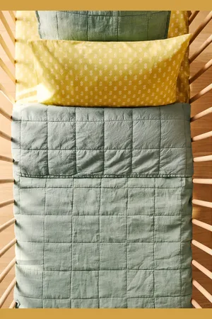 MANGO Linen-cotton garment-dyed cot bedspread