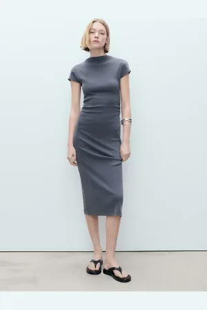 MANGO Midi-dress with draped detail