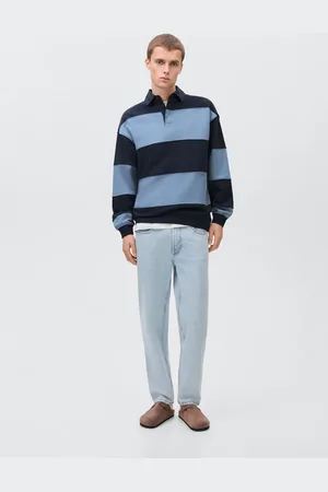 MANGO Striped polo-neck sweatshirt