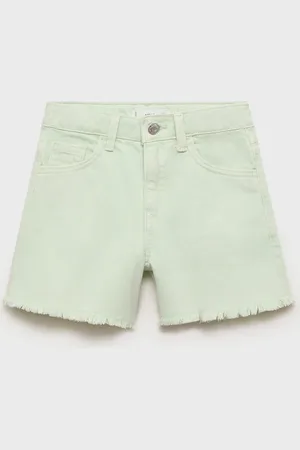 MANGO Denim shorts with frayed hem