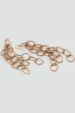 MANGO Intertwined hoop earrings