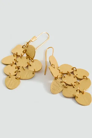 MANGO Long coin earrings