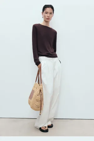 MANGO Natural fibre shopper bag