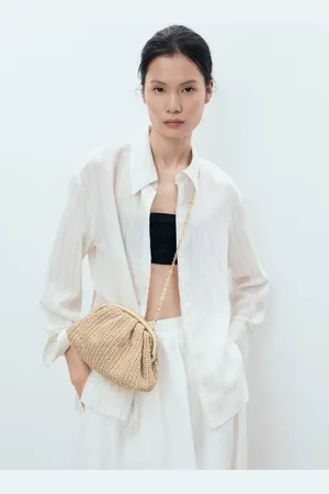 MANGO Glossy finish clutch bag