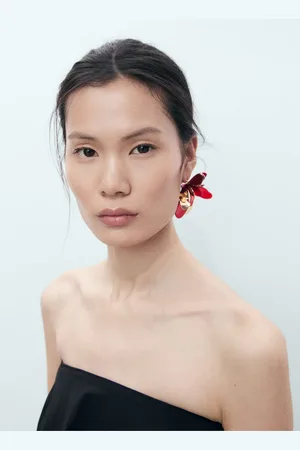 MANGO Combined flower earrings