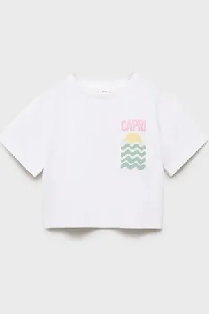 MANGO Printed cropped t-shirt