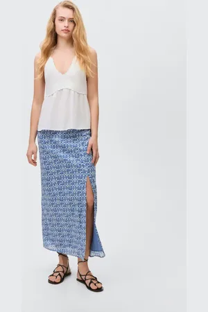 MANGO Printed long skirt