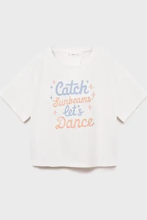 MANGO Printed cotton-blend T-shirt