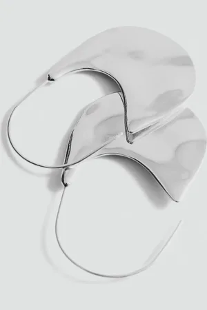 MANGO Oval-design earrings