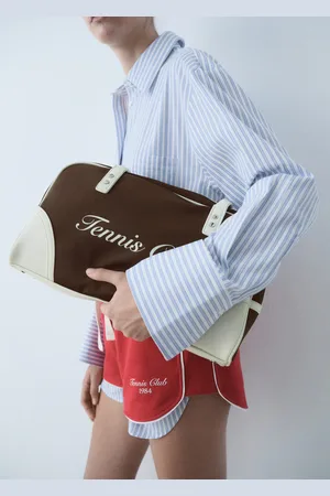 MANGO Contrast shoulder bag with printed message