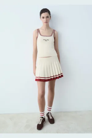 MANGO Striped socks with embroidered message